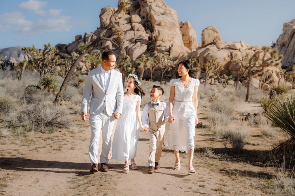 Eloping in Joshua Tree with Kids at Hidden Valley A fun family walk through Hidden Valley’s iconic rock formations.